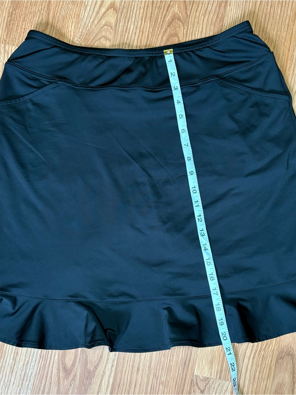 Black Athletic Skirt with shorts & Ruffle Hem - Picture 4 of 10